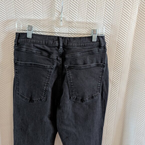 Warp + Weft MAB Slim Straight Claremont Jeans Black Size 8/29 front hem slits - Picture 7 of 10